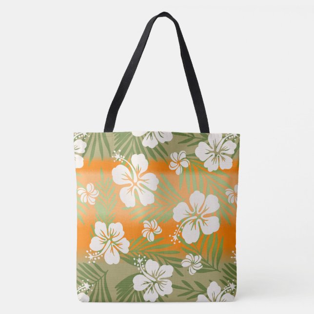 Bolsa Tote Kalani Tie Dye Blend Tropical Hibiscus - Laranja (Frente)
