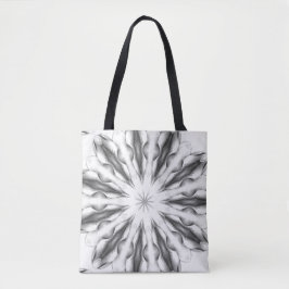 Bolsa Tote Kaleidoscópio em tons de cinza impresso no saco