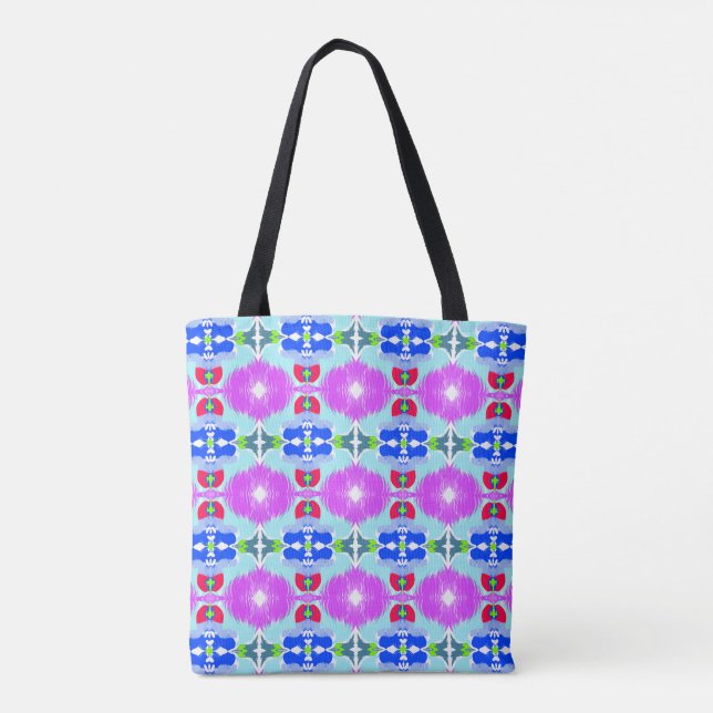 Bolsa Tote Kaleidoscópio Flor Azure (Verso)