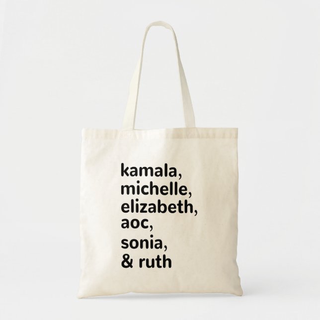 Bolsa Tote Kamala, AOC, RBG, Ruth Bader Michelle Obama (Frente)