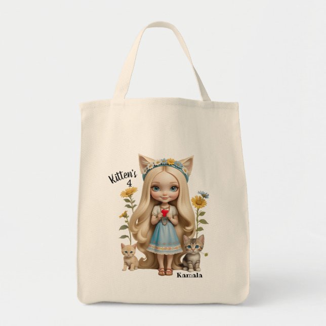 Bolsa Tote Kamala Cats Kids Personalizado Kitten (Frente)