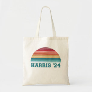 Bolsa Tote Kamala Harris 2024 Pôr do Sol Retro Vintage