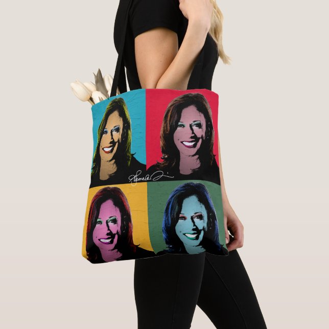 Bolsa Tote Kamala Harris Pop Art Painting (Close Up)