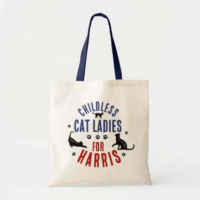 Bolsa Tote Kamala Harris Presidente 2024 Mulheres de Gato Sem (Frente)