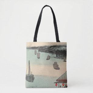 Bolsa Tote Kanagawa, Japão: Impressão de bloqueio de madeira 
