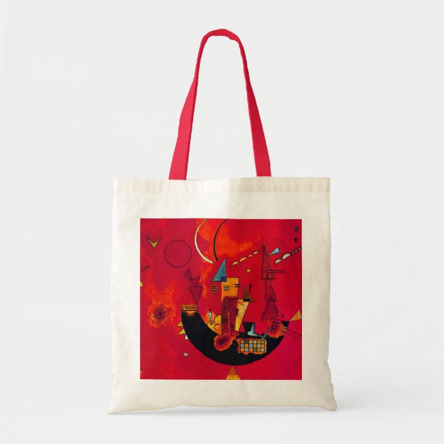 Bolsa Tote Kandinsky Mit und Gegen Red Abstrato (Frente)