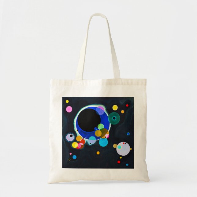 Bolsa Tote Kandinsky - Saco de Toques em Vários Círculos (Frente)