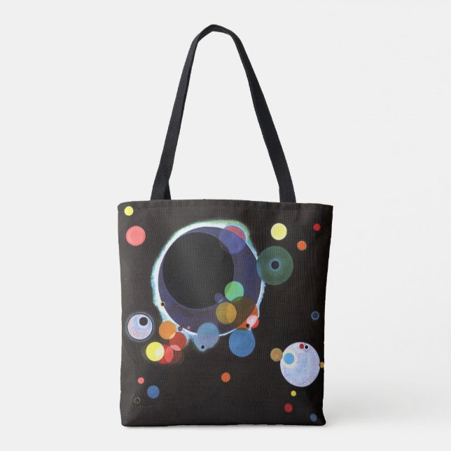 Bolsa Tote Kandinsky - Vários Círculos, famosa pintura (Verso)