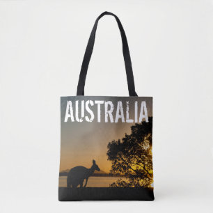 Bolsa Tote Kangaroo ao pôr do sol na Austrália