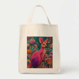 Bolsa Tote Kangourou-flamant rose en fleurs  