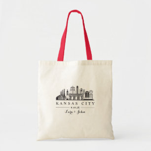 Bolsa Tote Kansas City Skyline Wedding Bag de Boas-Vindas