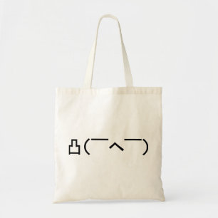 Bolsa Tote Kaomoji Japonês, Irritado Dedo Médio Emoticon