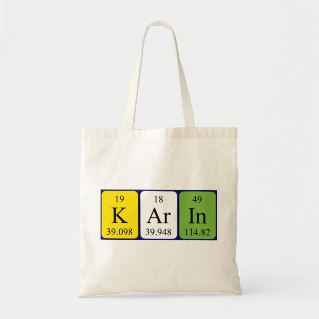 Bolsa Tote Karin periodic table name tote bag (Frente)
