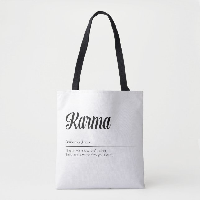 Bolsa Tote Karma Definition Engraçado (Frente)