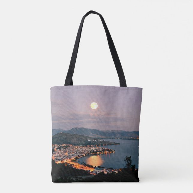Bolsa Tote Kastoria, Grécia (etiquetada, Noite de Lua (Verso)