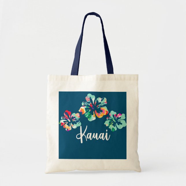 Bolsa Tote Kauai Hawaii Havaii Hawaii Flor Surfer (Frente)