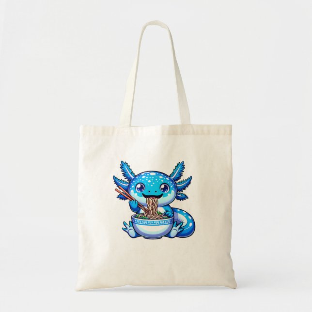 Bolsa Tote Kawaii Axolotl Ramen Anime Cutecore Adolescentes C (Frente)