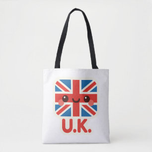 Bolsa Tote Kawaii British Flag - Cute UK Design