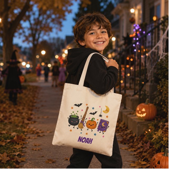 Bolsa Tote Kawaii Halloween Characters Personalized Tote Bag (Criador carregado)