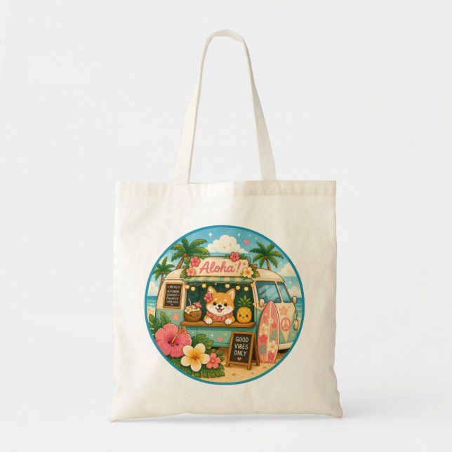 Bolsa Tote Kawaii Havaí - Citação fofa (Frente)