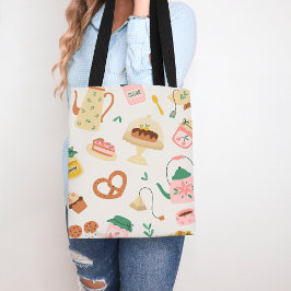 Bolsa Tote Kawaii Kitchen Tea Lovers e Bakery Design