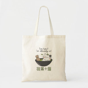 Bolsa Tote Kawaii Matcha Tea Cat Japonês