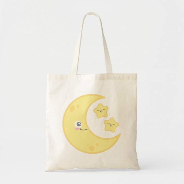Bolsa Tote Kawaii Moon e Stars Tote Bag (Frente)