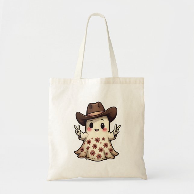 Bolsa Tote Kawaii, o pastel japonês Ghost Halloween (Frente)
