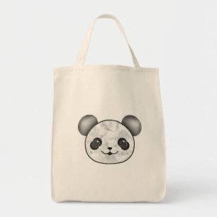 Bolsa Tote Kawaii Panda Desenhando Em Preto E Branco
