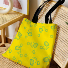 Bolsa Tote Kawaii Teal Lions & Sunshine – Cute Pattern
