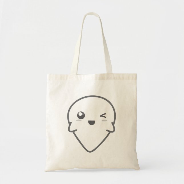 Bolsa Tote Kawaii Winking Ghost Tote Bag (Frente)