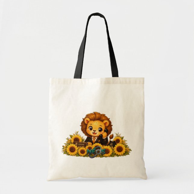 Bolsa Tote Kawaii Zodíaco Neos Leão (Frente)