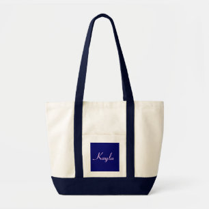 Bolsa Tote Kayla Em Marinho E Branco V