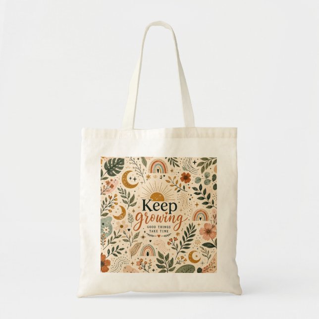 Bolsa Tote Keep Growing Boho Botanical Crossbody Bag | Floral (Frente)