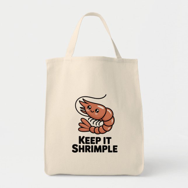 Bolsa Tote Keep It Shrimple Kawaii Shrimp (Frente)