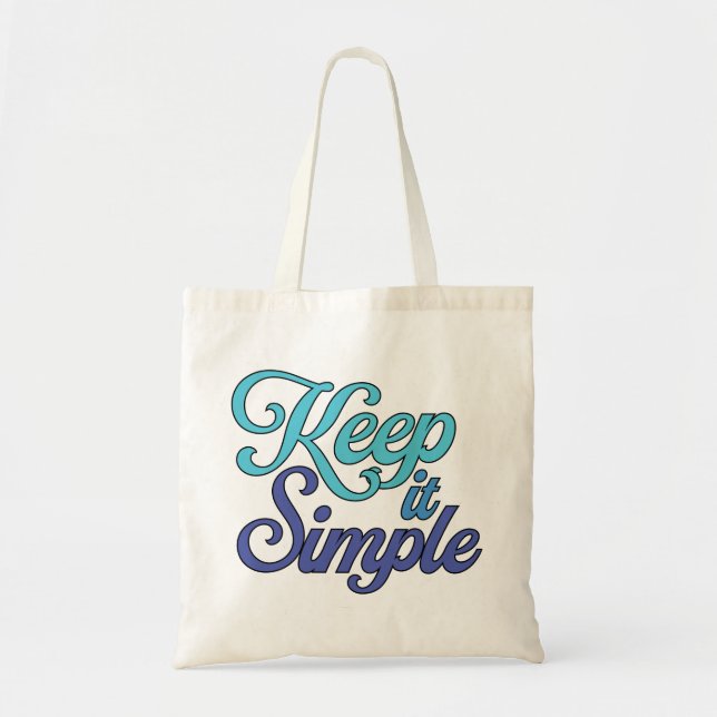 Bolsa Tote Keep It Simple Tote Bag (Blue) (Frente)