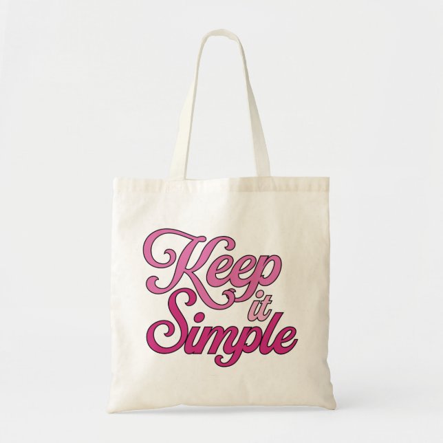 Bolsa Tote Keep It Simple Tote Bag (Pink) (Frente)