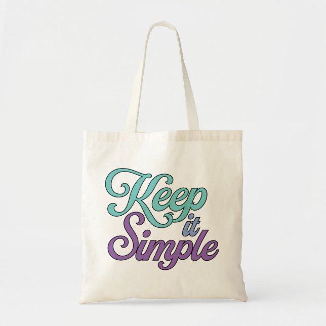Bolsa Tote Keep It Simple Tote Bag (Purple) (Frente)