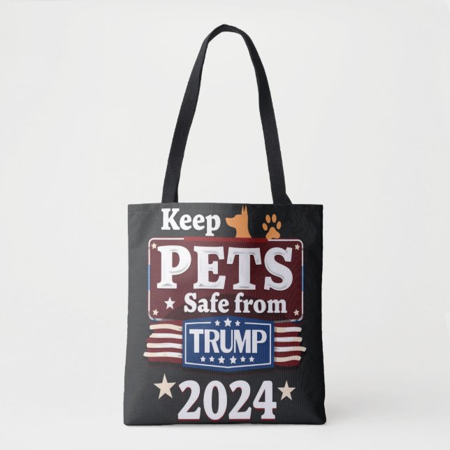 Bolsa Tote Keep Pets Safe From Trump 2024for Pet Lovers (Frente)