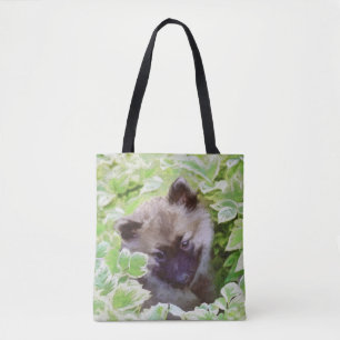 Bolsa Tote Keeshond Puppy na Pintura Original