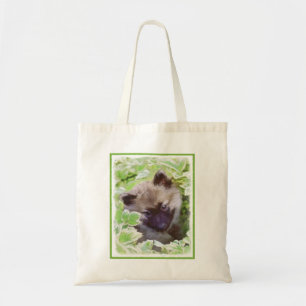 Bolsa Tote Keeshond Puppy na Pintura Original