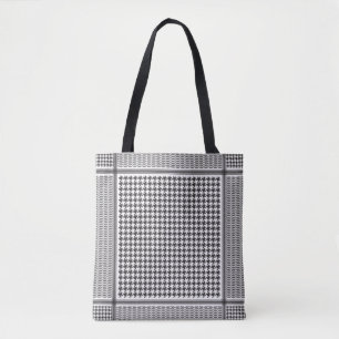 Bolsa Tote Keffiyeh preto e branco