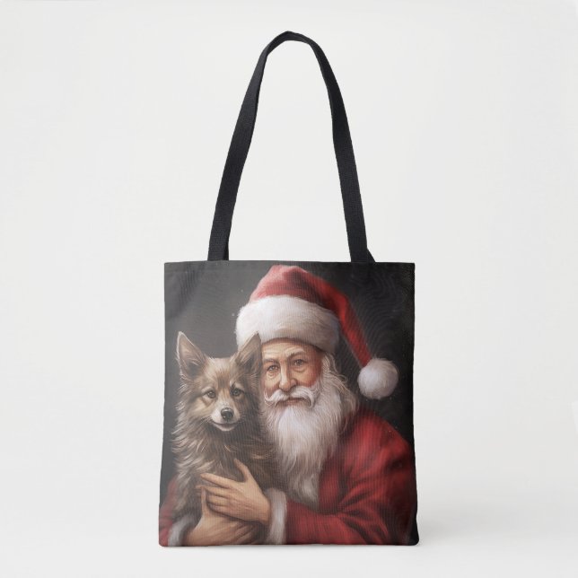 Bolsa Tote Kelpie australiano com Natal (Frente)
