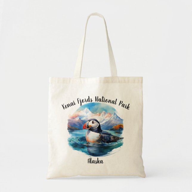 Bolsa Tote Kenai Fjords National Park Puffin Tote Bag (Frente)