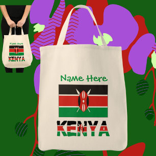 Bolsa Tote Kenya Bandeira Queniana Verde Personalizada