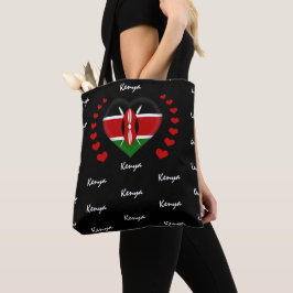 Bolsa Tote Kenya Flag & Heart, Kenya Flag/sport