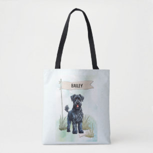 Bolsa Tote Kerry Blue Terrier Aquarela Personalizada