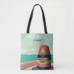 Bolsa Tote Key West Florida Mile Zero Viagens vintage
