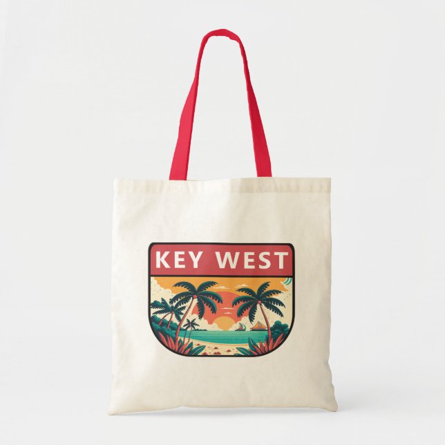 Bolsa Tote Key West Florida Retro Emblem (Frente)