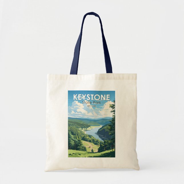 Bolsa Tote Keystone State Park Pensilvânia Viagem Vintage (Frente)